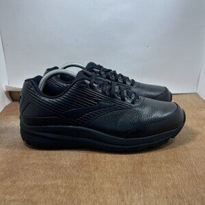 Brooks Addiction Walker Men Size 9.5 Black Leather Walking Shoes